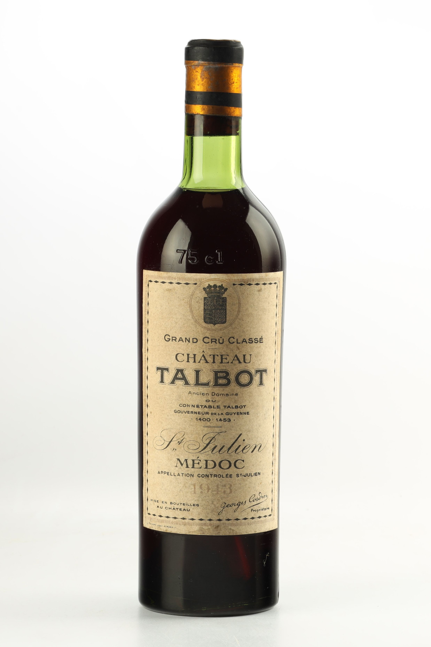 超希少 1943年 シャトー・タルボ Château Talbot Château Talbot 1943, Saint Julien