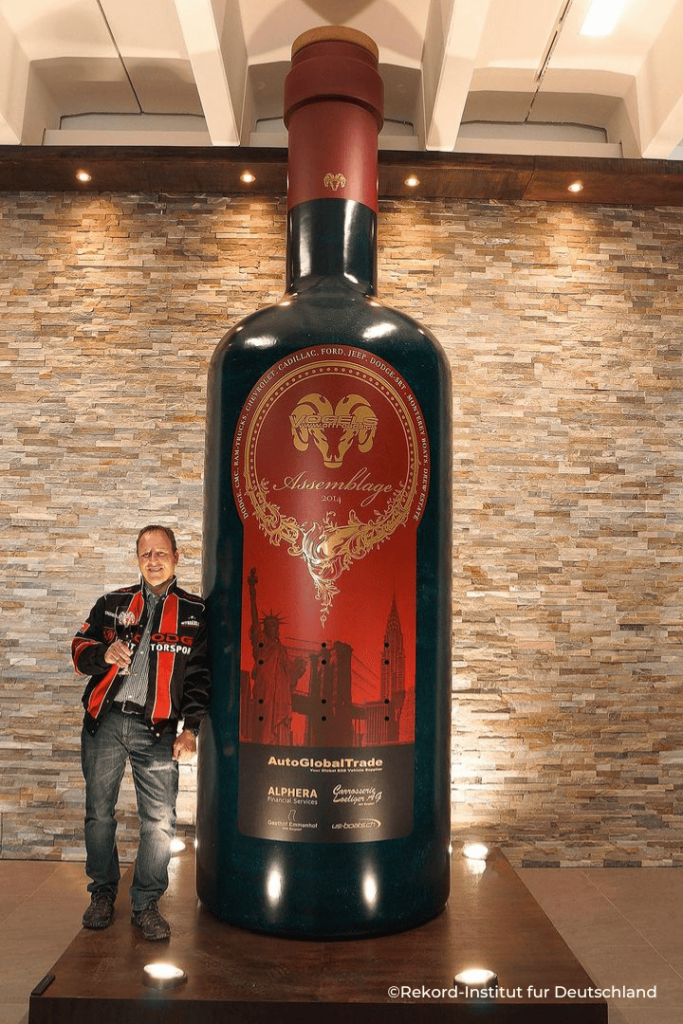 The world's largest bottle held by André Vogel - Guinness World Record 2014